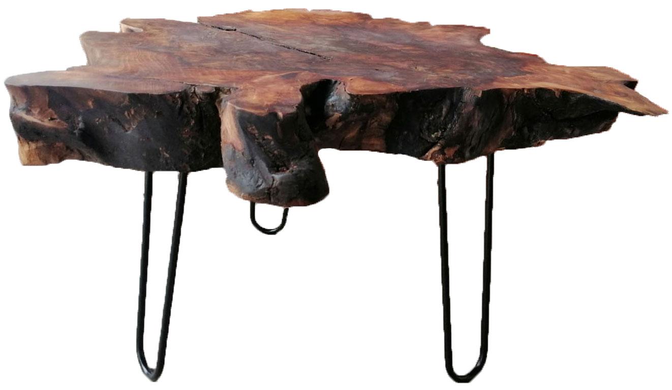 Niski stolik z plastra drewna